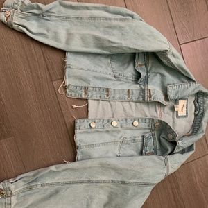 forever 21 cropped denim jacket